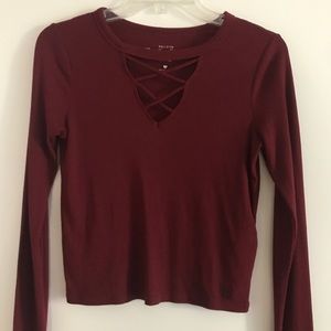 Burgundy Long Sleeved Top❣️